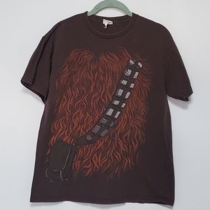 Star Wars Chewbacca brown short sleeve t-shirt bandolier furry chest Wookiee